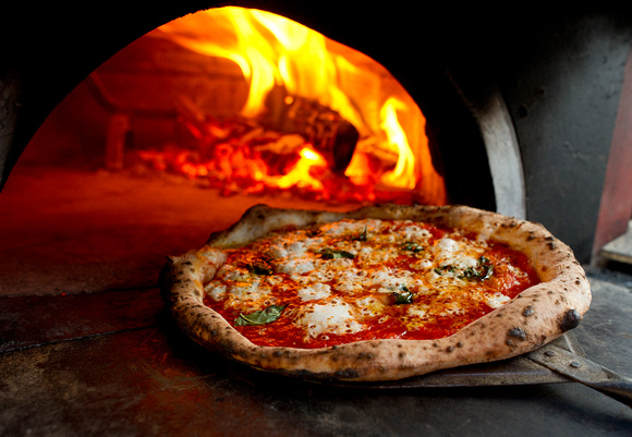 Wood-fired oven.