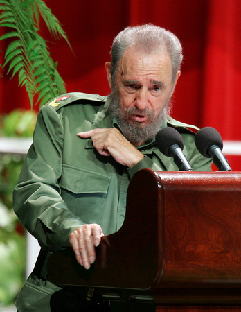 Fidel Castro at the Karl Marx Theater in Havana in 2005